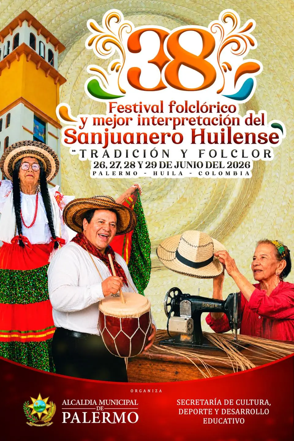 Afiche oficial de San Pedro 2026 en Palermo Huila, Colombia
