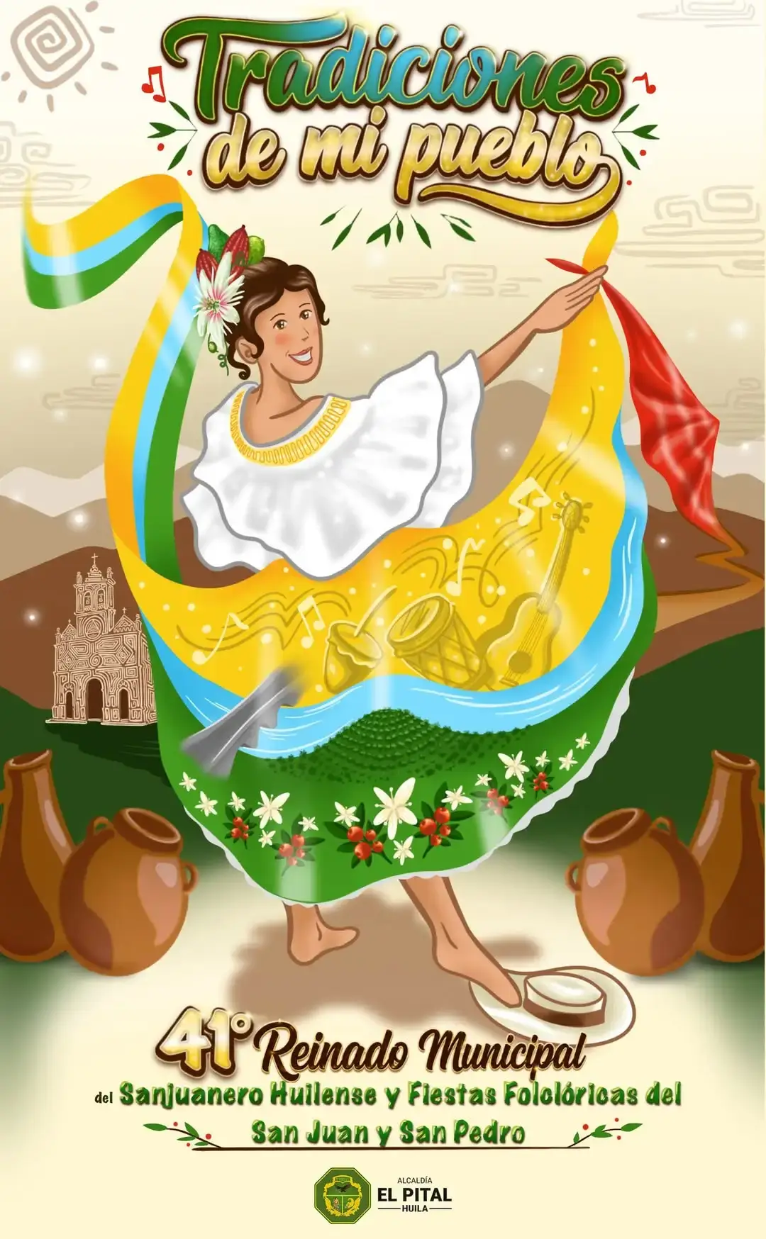 Afiche oficial de San Pedro 2026 en El Pital Huila, Colombia