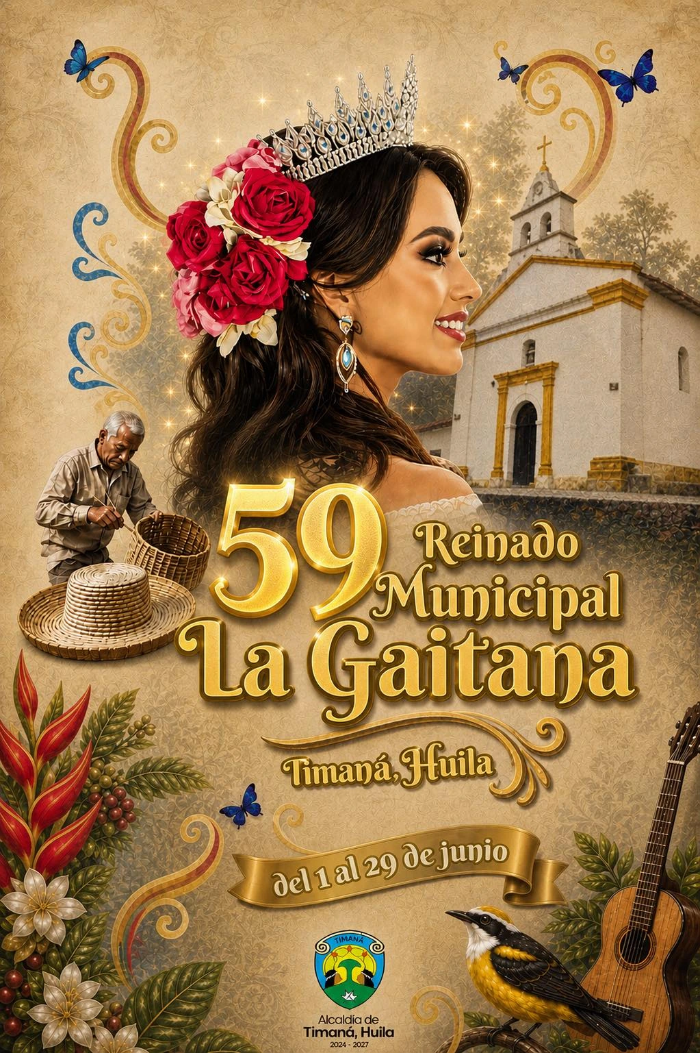 Afiche oficial de San Pedro 2026 en Timaná Huila, Colombia