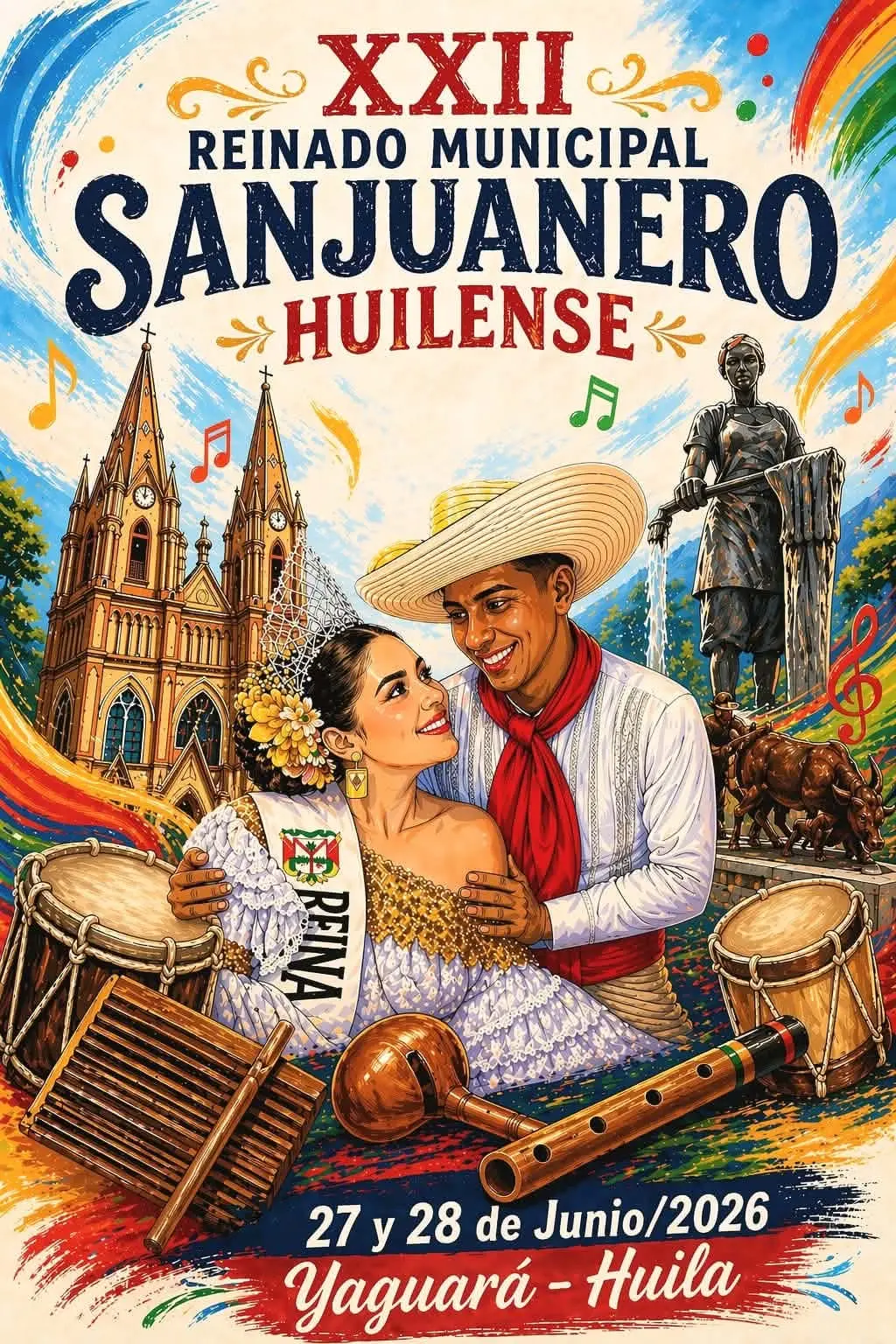 Afiche oficial de San Pedro 2026 en Yaguara Huila, Colombia